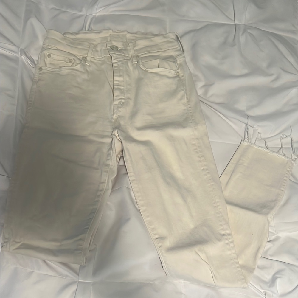 Mother high waisted looker ankle fray jeans